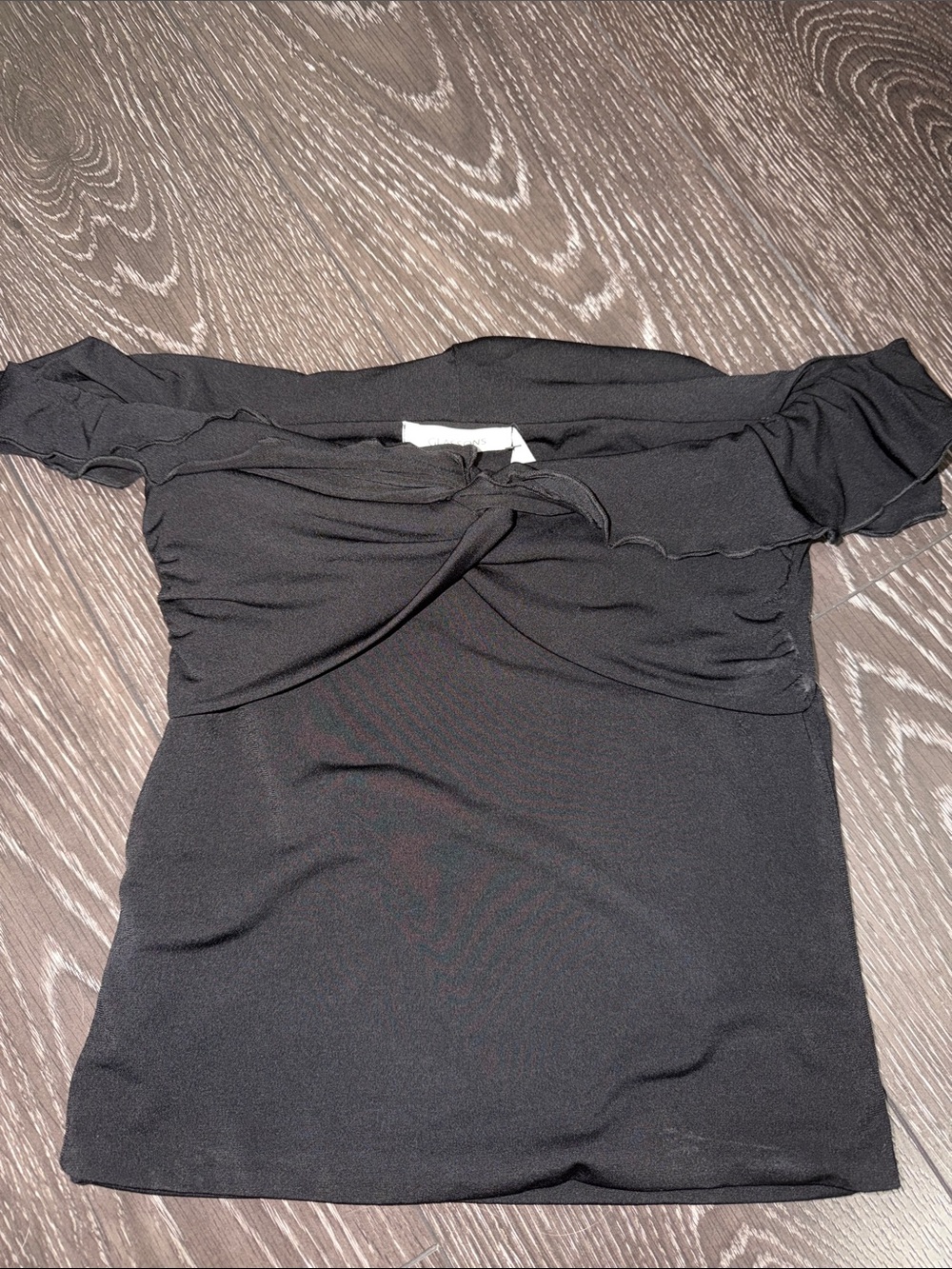 Glassons Off-Shoulder Twist Front Black Women’s Top